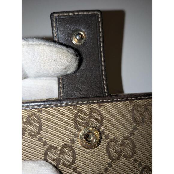 GUCCI Guccioli Brando Chihuahua GG Logo Supreme Canvas Leather Bifold Wallet - Picture 3 of 7